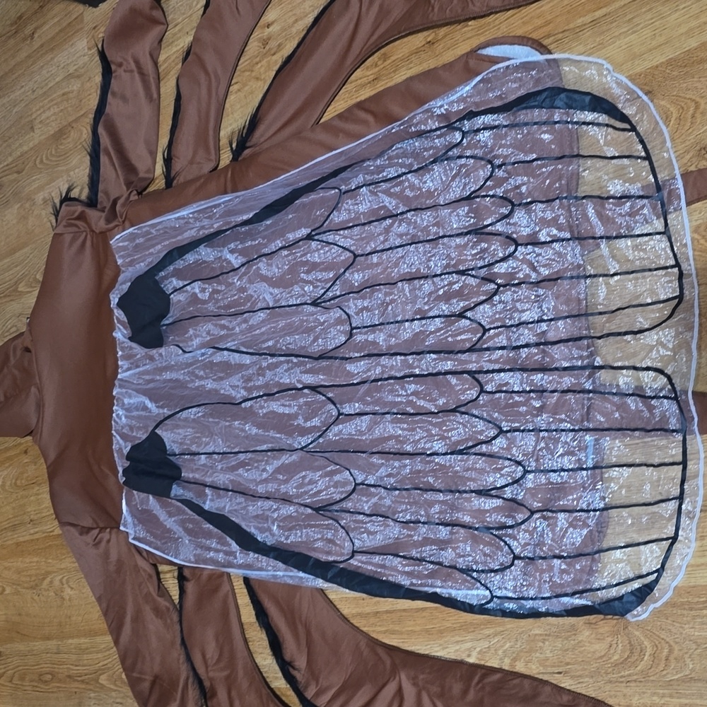 Brown Winged Insect Costume with Tan Thorax Zip Front - Picture 5 of 7